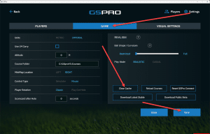 How to reset a GPro course after downloading a new version.